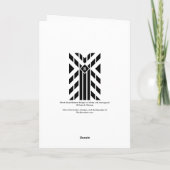 モノクロストライプの四角形の黒い文字 サンキューカード (裏面)