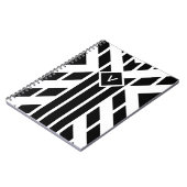 モノクロストライプの四角形の黒い文字 ノートブック (左側)