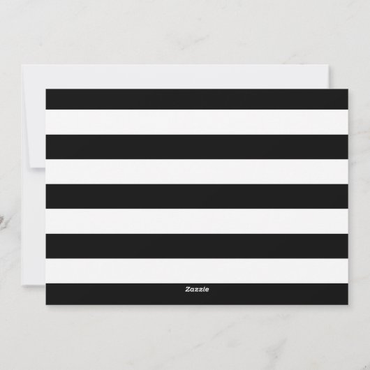 モノクロストライプの「明メリーるい」写真クリスマス シーズンカード (裏面)