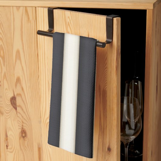 モノクロストライプファンタジー キッチンタオル (三つ折り)