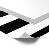 モノクロストライプ額縁付結婚式プログラム ポスター (角)