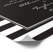 モノクロストライプ ミニマル ウェディング フェイバーリサイタル看板 ポスター (角)