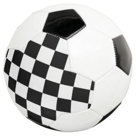 モノクロストリートウェア - シンプルなレトロ市松模様 サッカーボール