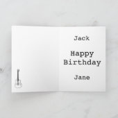 モノクロセミアコースティックギター音楽スケッチアート カード (内部)