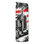 モノクロセミトラックアメリカ国旗 タンブラー (回転右)