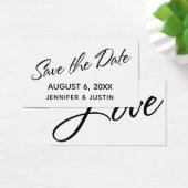 モノクロタイポグラフィー Save the Date 挿入カード (デスク)