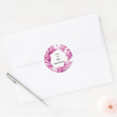 モノクロダスティピンク結婚のリースシール ラウンドシール (封筒)