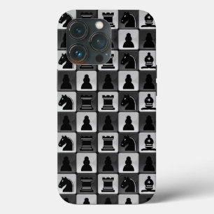 モノクロチェスパターン iPhone 13 PROケース
