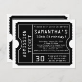 モノクロチケット招待状 デジタルスタイル 招待状 (正面/裏面)