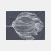 モノクロチューリップI フリースブランケット (正面(横))