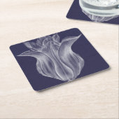 モノクロチューリップIII スクエアペーパーコースター (アングル)