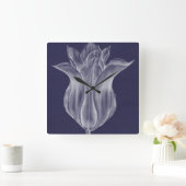 モノクロチューリップIII スクエア壁時計 (ホーム)