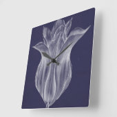 モノクロチューリップIII スクエア壁時計 (傾斜)