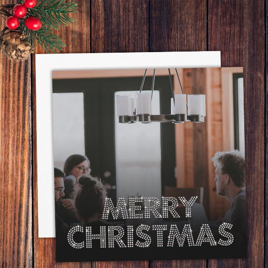 モノクロチームの写真 メリークリスマス ビジネス シーズンカード