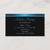 モノクロティール（緑がかった色）グラデーション付き黒とプロフェッショナル 名刺 (裏面)