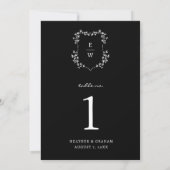 モノクロテーブル番号(モノグラム) 招待状 (裏面)