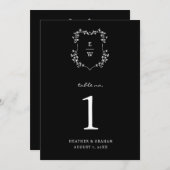 モノクロテーブル番号(モノグラム) 招待状 (正面/裏面)