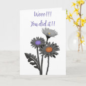 モノクロデイジーカード カード (黄色い花)