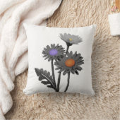 モノクロデイジー クッション (ブランケット)