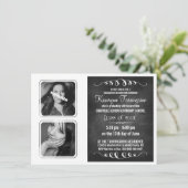 モノクロデラックスダブルフォト黒板グラッド 招待状 (スタンド正面)