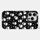 モノクロドットスカル iPhoneケース (裏面横)