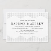 モノクロドットデコウェディング 招待状 (正面)