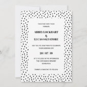 モノクロドット モダン ウェディング デー 招待状 (正面)