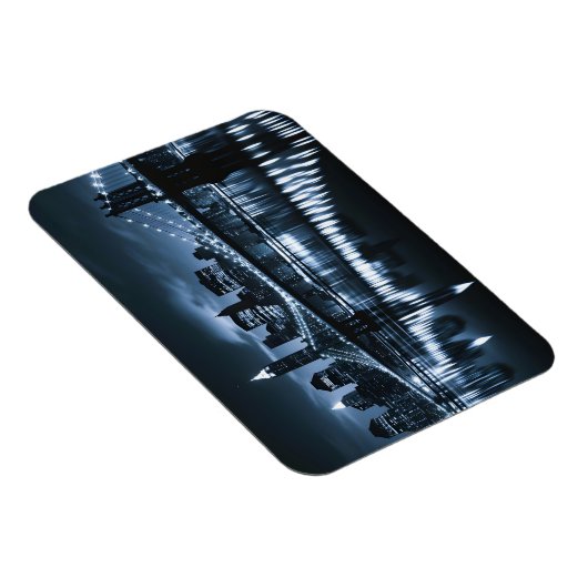 モノクロニューヨークスカイライン夜景 マグネット (右側)