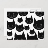 モノクロネコデザイン。 ポストカード (正面/裏面)