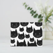 モノクロネコデザイン。 ポストカード (スタンド正面)