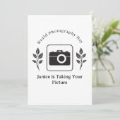 モノクロネームカメラ自然離れフラットカード (スタンド正面)