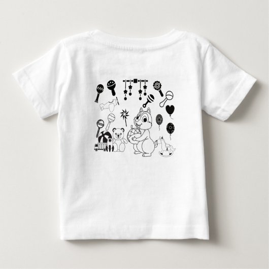 モノクロハイコントラスト ベビーTシャツ (裏面)