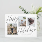 モノクロハッピーホリデー写真 シーズンカード (スタンド正面)