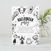 モノクロハロウィンパーティー 招待状 (スタンド正面)