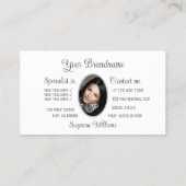 モノクロハートシックかわいいグレーと写真 名刺 (裏面)