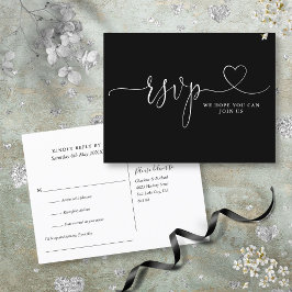 モノクロハートスクリプトの曲リクエストカード インビテーションポストカード