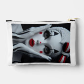 モノクロハーレクイン化粧バッグはっきりした- & エレガント P アクセサリーポーチ (裏面)