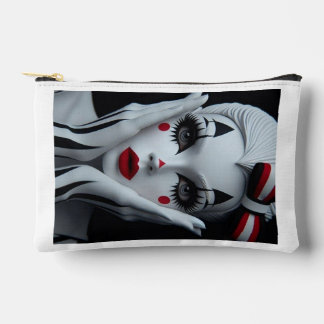 モノクロハーレクイン化粧バッグはっきりした- & エレガント P アクセサリーポーチ