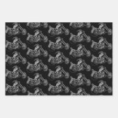 モノクロバイクテーマ ラッピングペーパーシート (正面3)