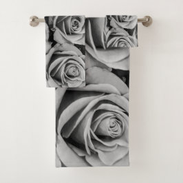 モノクロバラバスルーム用タオルセット バスタオルセット