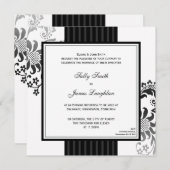 モノクロバンド結婚式招待状 招待状 (正面/裏面)