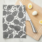 モノクロパイナップル キッチンタオル (四つ折り)
