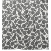 モノクロパイナップル シャワーカーテン (正面)