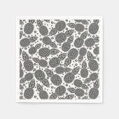 モノクロパイナップル スタンダードカクテルナプキン (正面)