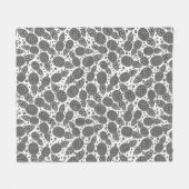 モノクロパイナップル フリースブランケット (正面(横))