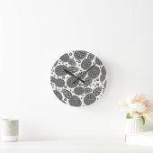 モノクロパイナップル ラウンド壁時計 (ホーム)