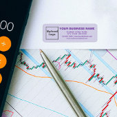 モノクロパープル差出人住所のビジネスブランド ラベル