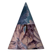 モノクロパープル：フローラ水色シームレス パーティーハット (裏面)