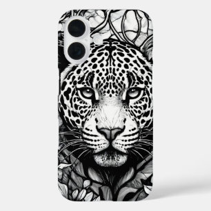 モノクロヒョウ柄ファッション iPhone 16ケース