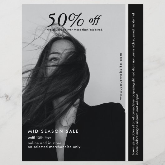 モノクロビジネスフライヤー チラシ (正面)